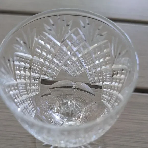 Antique American Brilliant Cut Crystal Wine Glasses, Set of 4